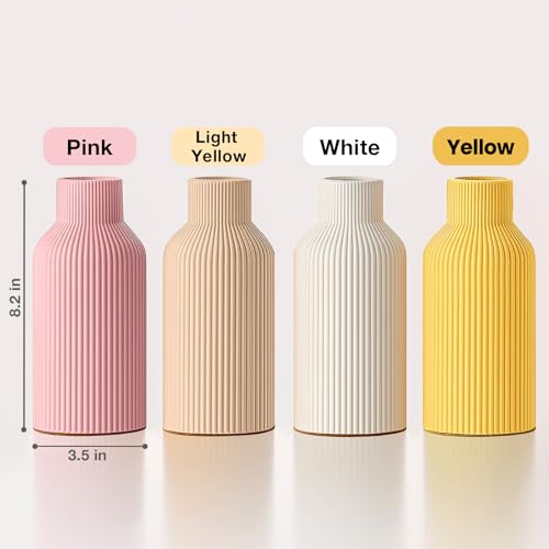 Mfacoy White Ceramic Flower Vase, Minimalist Decor, Modern Home Decorative Vase, Small Pampas Grass Vases For Kitchen, Bed...