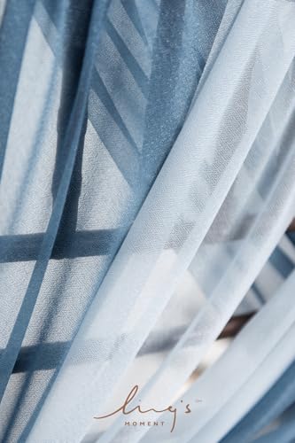 Ling's moment 8pcs Wedding Chair Decorations Aisle Pew Church Artificial Flowers Greenery Swags Dusty Blue & Navy Bench Ce...