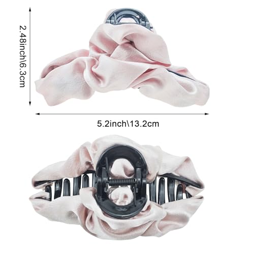 Capiant 4 Pack Large Non-Slip Banana Jaw Hair Clips for Women - Silk Cloud Claw Clips for Thick & Thin Hair