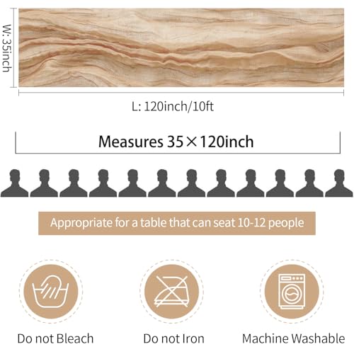 6 Pack Champagne Cheesecloth Table Runners New Year Cheese Cloth Table Runner 10FT Boho Sheer Gauze Runner 35x120 Inches L...