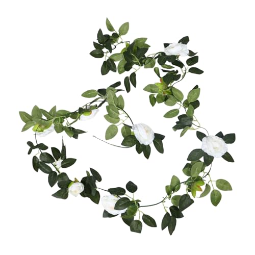 LIFKOME Rose Garlands for Decoration Faux Hanging Plants Indoor Wedding Arch Flowers Artificial Vines Easy Install Ceiling...