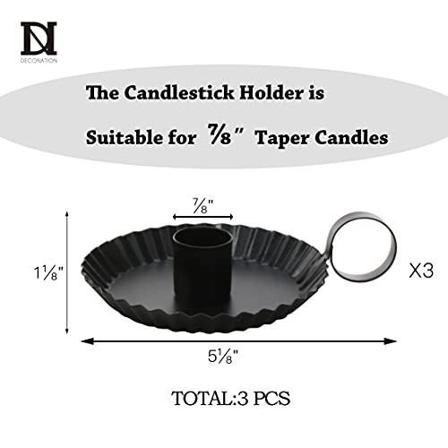 DN DECONATION Candlestick Candle Holders, Black Metal Candle Stick Holders for Taper Candlesticks, Farmhouse Candle Holder...