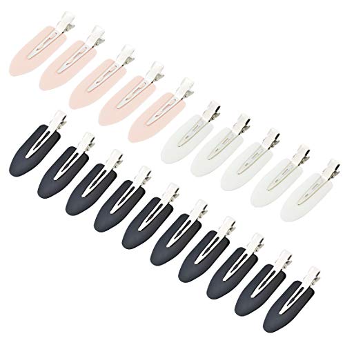 Wobe 24 Pcs No Bend Hair Clips Pin Curl Creaseless Clips No Crease Hair Clip for Hairstyle Bangs Finger Waves Makeup Appli...
