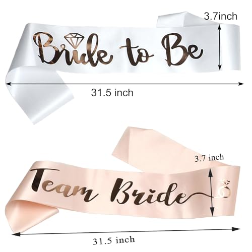 BLUPLE 6 Team Bride Sashes,1 Bride to Be Sash,Team Bride, Bachelorette Party Sash, Wedding Party Gift for Bridesmaids (7)