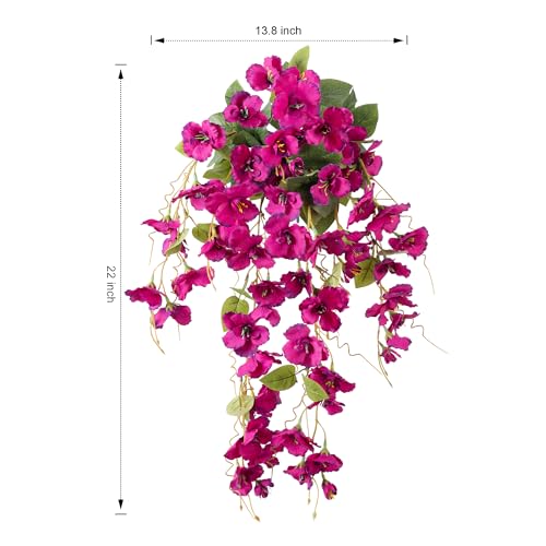 Fake Hibiscus Artificial Hanging Flowers Plants for Outdoors Spring Decoration, 2pcs Silk Hibiscus Vines Realistic UV Resi...
