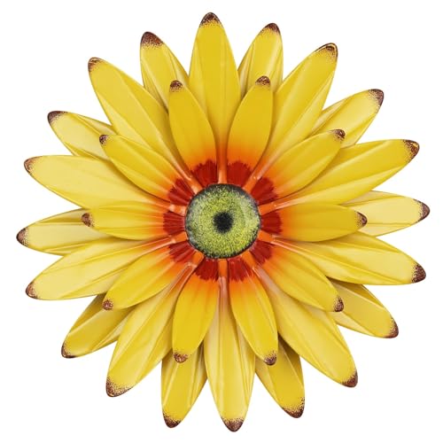 hogardeck Sunflower Decor 11" Metal Flower Wall Decor for Indoor Outdoor, Sunflower Kitchen Decor Floral Metal Wall Art, S...