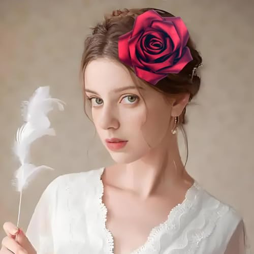 Dainty Flower Hairpins Hair Clip for Women Organza Stain Fabric Floral Brooches and Pins Lightweight Fashion Headpieces Ha...