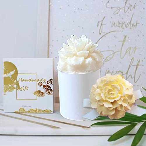 Hydrangea Carnation Flower Candle Soap Silicone Mold,Candle Jar Molds Silicone Cement with Lid,Concrete Vessels Moulds for...