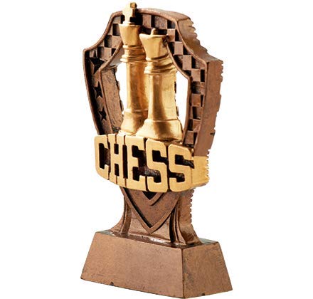 Crown Awards 5" Shieldz Chess Tournament Trophy, Custom Resin Chess Trophies with Personalized Engraving Prime