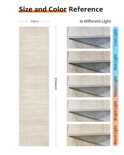 Art&Tuft Washable Runner Rug - 2x8 Runner Rug Non-Slip, Soft Low Pile Rug Runners for Hallways, Entryway, Bedroom, Living ...