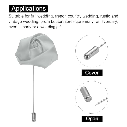 MECCANIXITY Groom Boutonnieres Rose Boutonnieres Pins for Men Ceremony Anniversary Formal Dinner Party