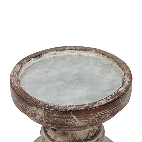 SOFE Decorative Pillar Candle Holder, Rustic Wood Candle Holders for Table Centerpiece, Handmade Farmhouse Candle Holders,...