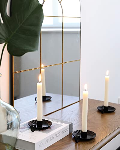 DN DECONATION Candlestick Candle Holders, Black Metal Candle Stick Holders for Taper Candlesticks, Farmhouse Candle Holder...