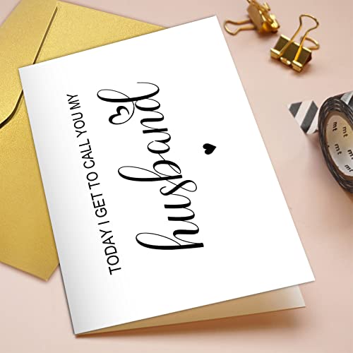 Qiliji Wedding Day Card for Groom from Bride, Husband Wedding Day Card, Husband Vow Card, Groom Gift from Bride, Today I G...