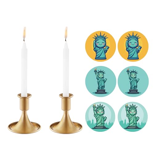 2PCS Candle Holder, OLULU Gold Taper Candle Holders Stand, Candlestick Holders for Table Centerpiece, Wedding, Party, Chri...