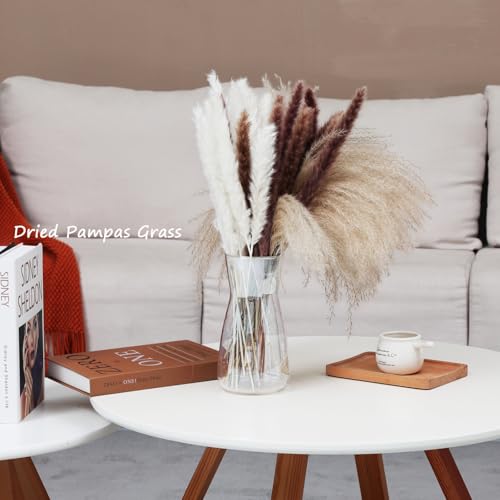 8 inch Clear Glass Flower Vases for Centerpiece Table Home Indoor Desk Decor,Ins Modern Boho Style Vase for Wedding Housew...