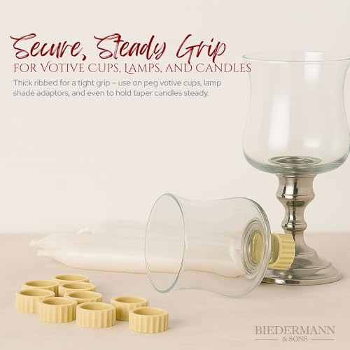 Biedermann & Sons Votive Rubber Gaskets for Peg Candle Holders, Tan