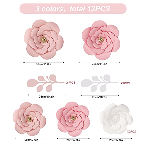 Gukasxi 3D Paper Flower Decorations for Wall, 3D Artificial Flower for Wedding Centerpiece Bridal Shower Birthday Party Ba...