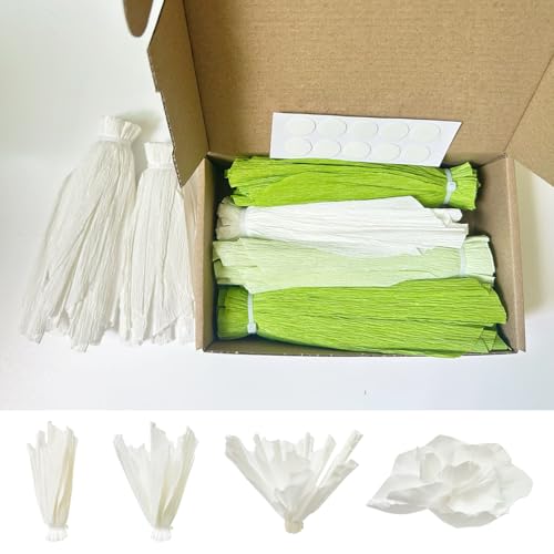 Erastom 6PCS Paper Flowers Artificial Wall Decor 3D Tissue Paper Flowers Wedding Birthday Room Decor Green Emerald Bridal ...