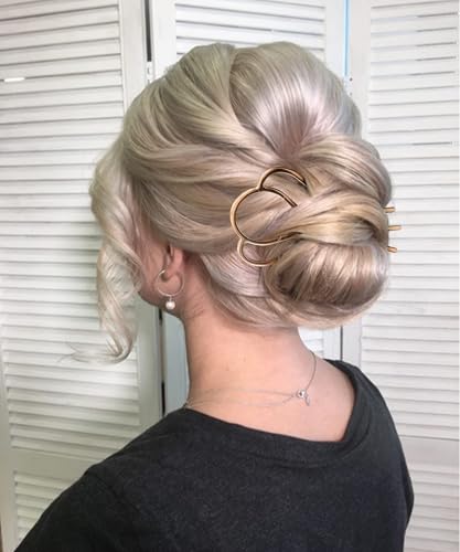 Chanaco French Hair Pins for Women Gold Silver Updo Hair Accessories U Shaped Hair Pins for Buns Twist Hairpin for Styling...