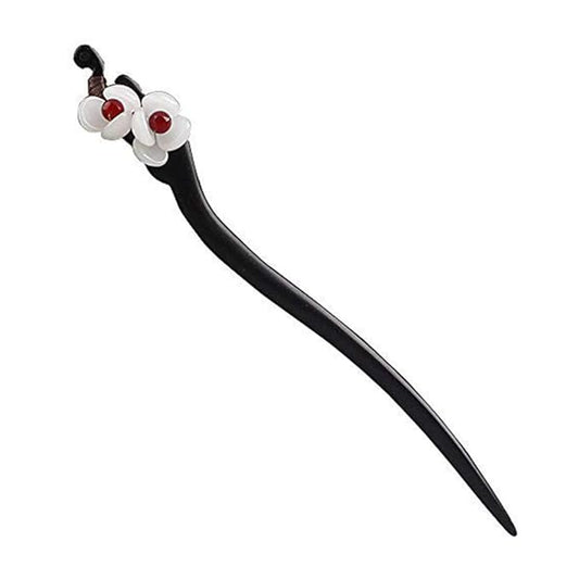 CHOISBEING Handmade Wooden Hair Stick Women Retro 1 Pack Hairpin Flower Decor Hair Chopsticks for Buns Model A