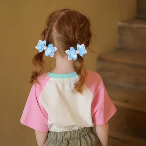 Glitter Hair Bow Clips 3.5 Inch Sweet Hairpins Girls Teens Sparkly Hair Accessories for School Birthday Holiday Party Deco...