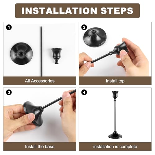 Tunyet Candlestick Holders, 6PCS Metal Taper Candle Holder, Black Candle Holders for Candlesticks, Candle Holder for Weddi...