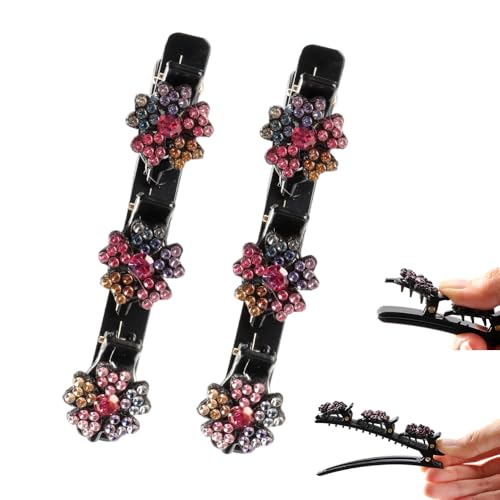 Sparkling Crystal Stone Braided Hair Clips, 2026 New Rhinestone Hair Clips Hair Braid Clips, Girls/Women Hair Accessories ...