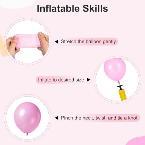 Danadia 32PCS Pink Balloons Set, 12 Inch Purple Pink White Latex Balloons with 9 Inch Purple Confetti Balloons for Girls' ...