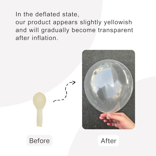 120pcs Clear Balloons, 18 12 10 5 inch Transparent Balloons Different Sizes Clear Balloon Garland for Baby Shower Wedding ...