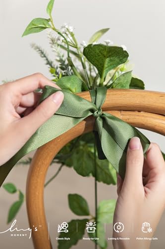 Ling's moment 8pcs Wedding Artificial Aisle Pew Flowers Chair Decorations Arrangements with Chiffon Ribbons Burnt Orange f...