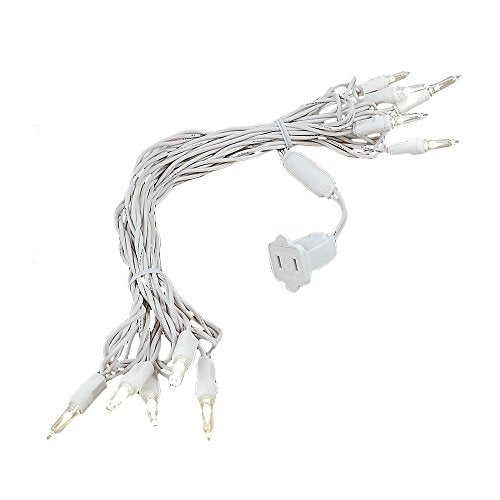 Novelty Lights Vintage Style T5 Warm White LED Christmas Lights, 11 Feet White Wire String of 10 Mini Bulbs, UL Listed Ind...