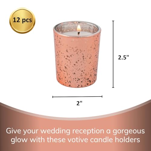 Fun Express - Copper Mercury Glass Votive Candle Holders for Wedding - Home Decor - Candles and Candle Accessories - Candl...