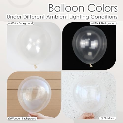 120pcs Clear Balloons, 18 12 10 5 inch Transparent Balloons Different Sizes Clear Balloon Garland for Baby Shower Wedding ...