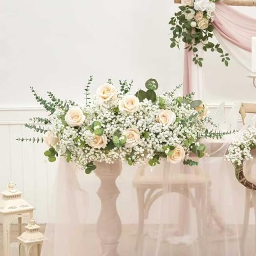 Oulores 100PC Baby Breath Artificial Flowers - Babies Breath Flowers Artificial Bulk Faux Flowers Bouquet White Flores Rea...