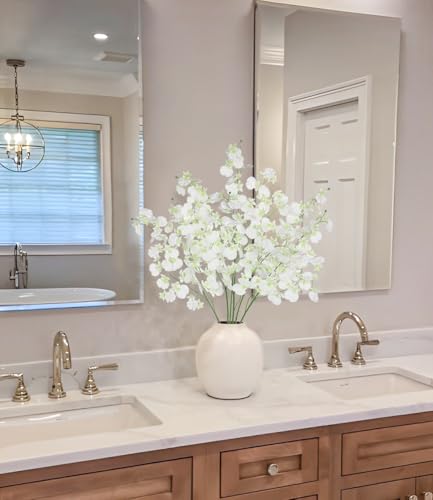 Villa Como Orchids Artificial Flowers, 6 Bunches Fake Silk Flowers for Decoration, Long Stem Real Touch Artificial Flowers...