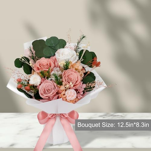 Perfectione Roses 4 Roses Mixed Bouquet for Mother's Day, Flowers for Delivery, Preserved Flowers Birthday Gift for Women ...