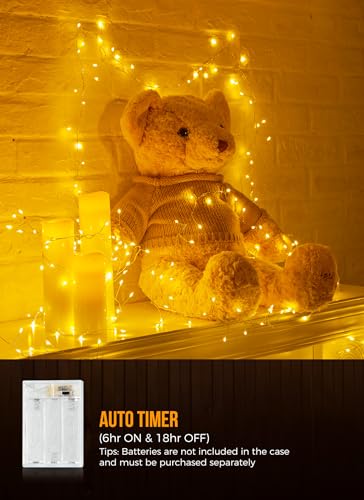 Brightown Fairy Lights Battery Operated, 10Ft 120 LED Firecracker String Lights, Waterproof Silver Wire Starry Firefly Lig...