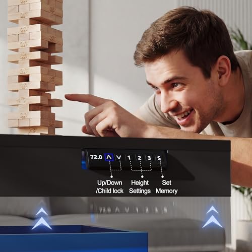 Homkdom 39.4" Electric Lift Top Coffee Table, Adjustable Height Table with Storage & LED Light, Coffee Tables for Living R...