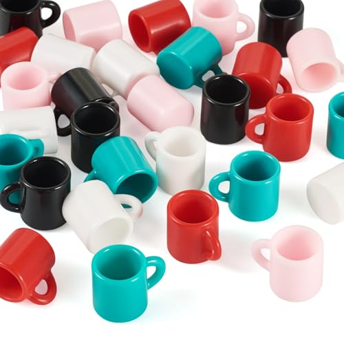 Craftdady Coffee Cup Charms Mini 3D Drink Mug Charms Tableware Cup Ornaments Charm for Dollhouse Accessories Home Decorati...