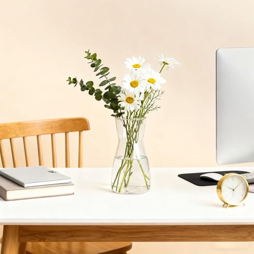 Der Rose 8 inch Clear Glass Flower Vases for Flower Bouquet Decoration Home Centerpiece Wedding Decor Gift