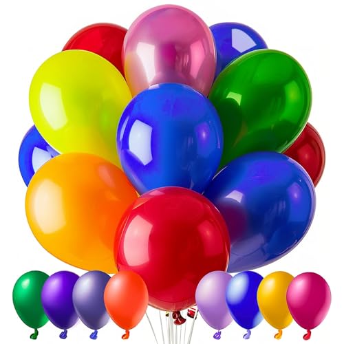 100 PCS Balloons, 12 Inch Assorted Colors Balloon & 10 Kinds of Color Balloons, Latex Balloon Bulk for Birthday, Baby Show...