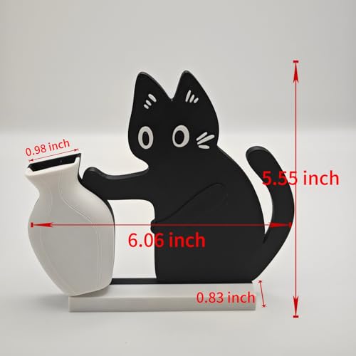 Cat Push Flower Vase for Home Decor Cute Vases for Table Room Decor Unique Lollipop Vases for Women Cat Lover Birthday Gif...