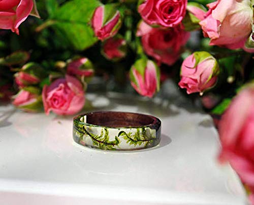 Giwotu Custom Resin Wood Ring Resin Ring Couple Rings Men and Women Rings Wedding Band Rings