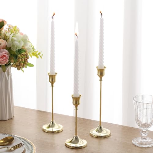 Tunyet Candlestick Holders 6PCS, Metal Taper Candle Holder, Gold Candle Holders for Pillar Candles, Candle Holder for Wedd...