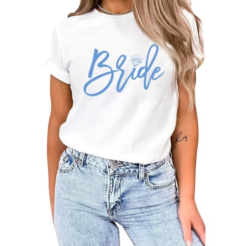 MAIHUN Womens Bride Shirt Team Bride Bridesmaid Tshirt Bachelorette Party Tee Top