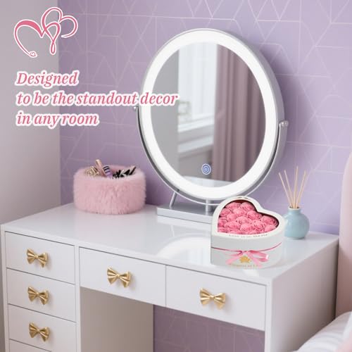 Cooeach Luxury Preserved Roses – Forever Real Roses Flowers for Delivery in a White Box, Preserved Flowers Birthday Gifts ...