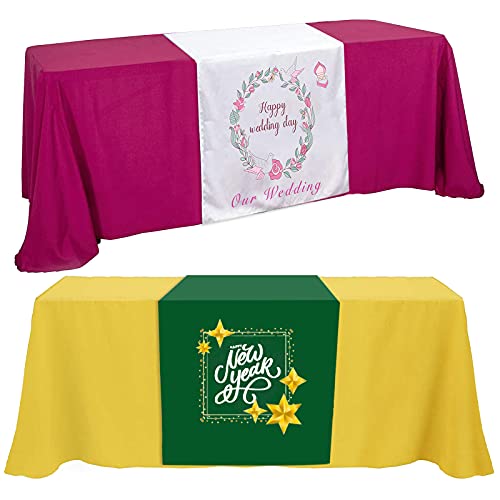 Luincas Custom Table Runner 36"x72"with Business Logo or Your Text Personalized Tablecloth Runners Customize with Logo for...