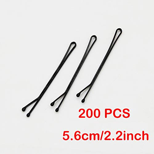RN BEAUTY 200 Pieces Bobby Pins With Tin Case 2.2inch/5.6cm Secure Hold Tips Stainless Steel Strong Grip Hairpins Bob Pins...