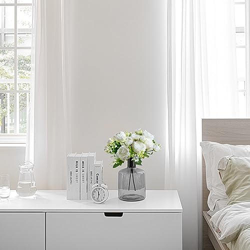 Mkono Peonies Artificial Flowers, Small Silk Flowers for Home Decor Indoor Fake Bouquet Faux Floral Arrangements Dining Ta...